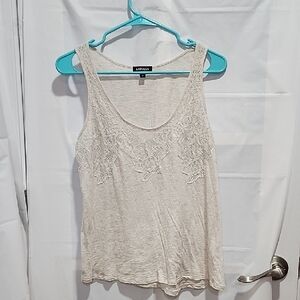 Lipsy Cream Tank Top with Sleeveless Design